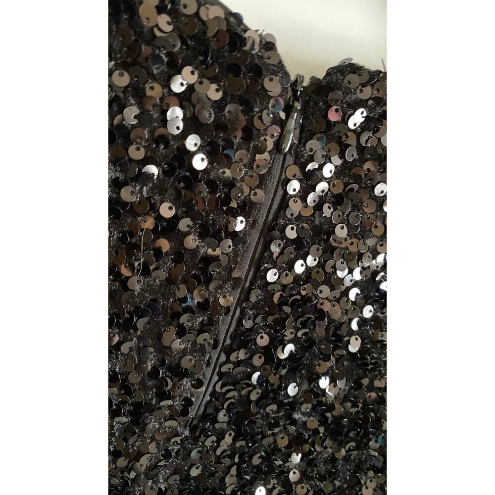 H&M Black Sequin A-Line Mini Dress XS - Picture 7 of 11
